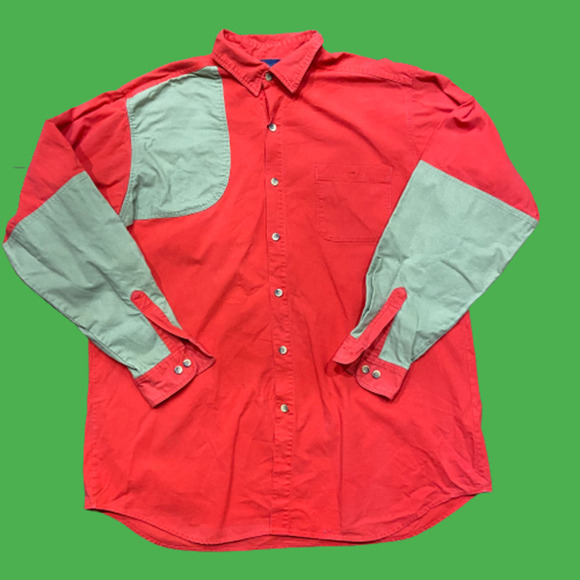 Columbia Sportswear Vintage Hunting Outdoor Red Beige Button Down Shirt XL - Picture 1 of 8